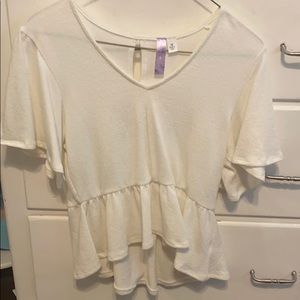 White top with ruffles